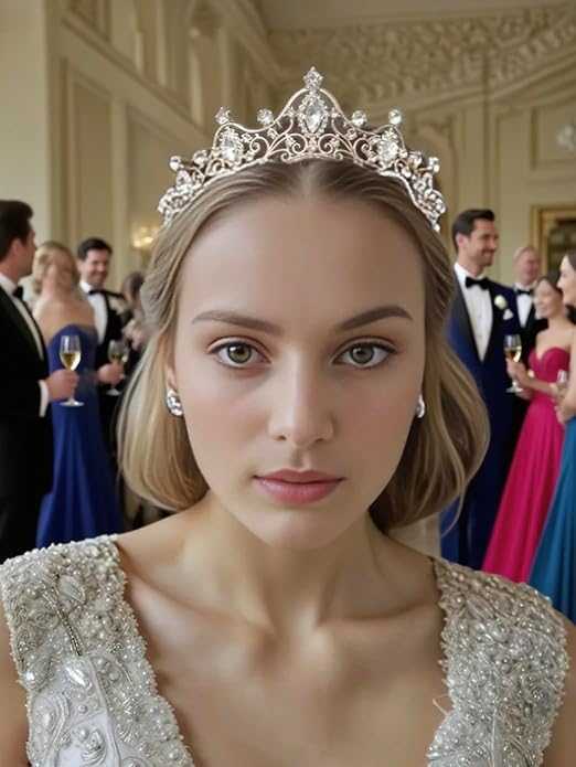 Crystal Crown for Women Girls Elegant Gold Princess Headband Sparkling Rhinestones Queen Tiara for Weddings Birthday Parties Proms Pageant Cosplay