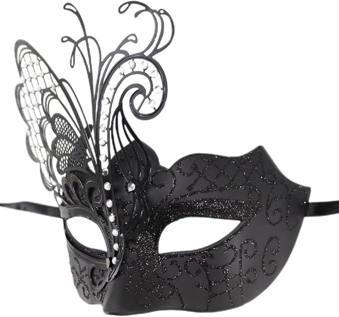 Coolwife Couples Masquerade Masks Metal Venetian Mardi Gras Party Evening Prom Costume Mask