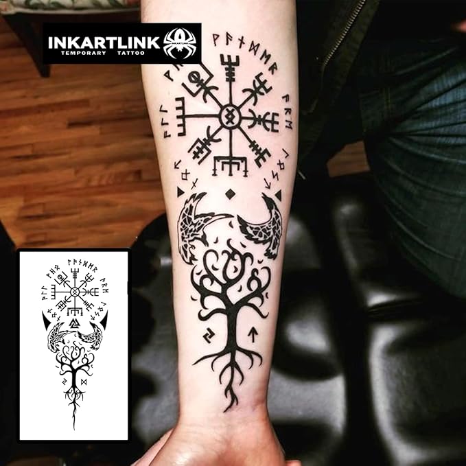 INKARTLINK Semi Permanent Temporary tattoos, niche unique tattoos, realistic tattoos, waterproof and non-reflective, exquisite packaging, unique design (Ancient Symbols 2)