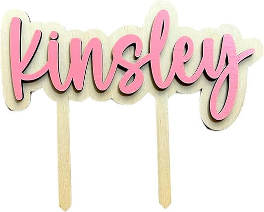 Personalized Name Cake Topper, Custom Baby Shower, Birthday Party Decor with 2 Sizes 5.5" x 6", Many Fonts and Colors