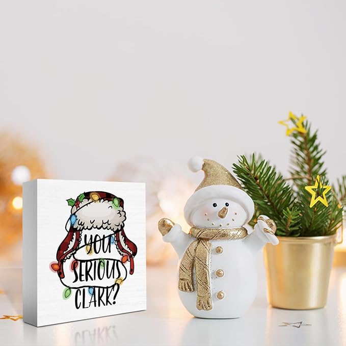 Christmas Vacation Decorations, Christmas Holiday Decor for Home Bathroom, Merry Xmas Holiday Movie Decor, Funny Xmas Vacation Decorations for Office 5 x 5 Inch