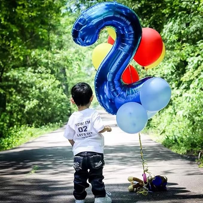 40 inch Navy Blue Number Balloon Dark Blue 2 Balloons Giant Foil Helium Balloons Blue Number 2 Balloon for 2nd Birthday Party Decorations