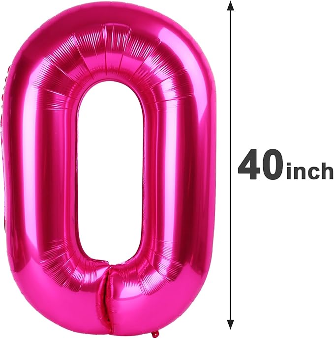 Hot Pink 40 Inch Large Number 50 Birthday Balloon, 50 50th Birthday Celebration Decorations, Foil 50 Mylar Helium Number 50 Balloons Girl Boy Anniversary Party Supplies
