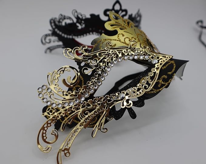 Couple Masquerade Mask Set - Venetian Style Masks for Halloween, Costume Parties and Carnival