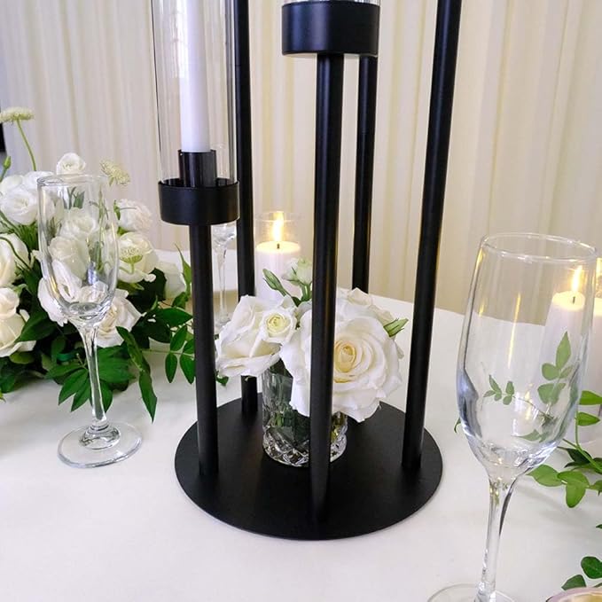 35inch 1pc Black Candelabra Centerpieces for Tables 5 Arms Wedding centerpieces for Decorations