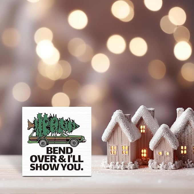Christmas Vacation Decorations for Home Christmas Holiday Decor for Office Table Kitchen Merry Xmas Decorations for Bathroom Bedroom 5 x 5 Inch