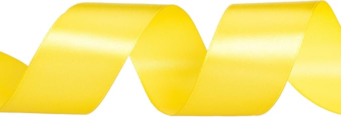 ATRBB 25 Yards 1-1/2 inch Wide Satin Ribbon Perfect for Wedding,Handmade Bows and Gift Wrapping(Yellow)