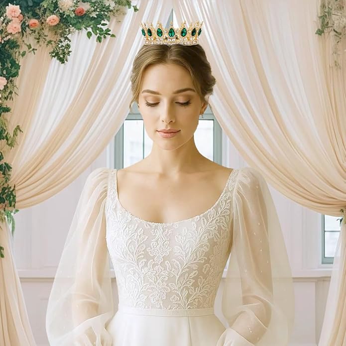 Gold Crown for Women, Crystal Queen Tiaras Headband Wedding Bridal Hair Accessories, Birthday Party Prom Cake Topper