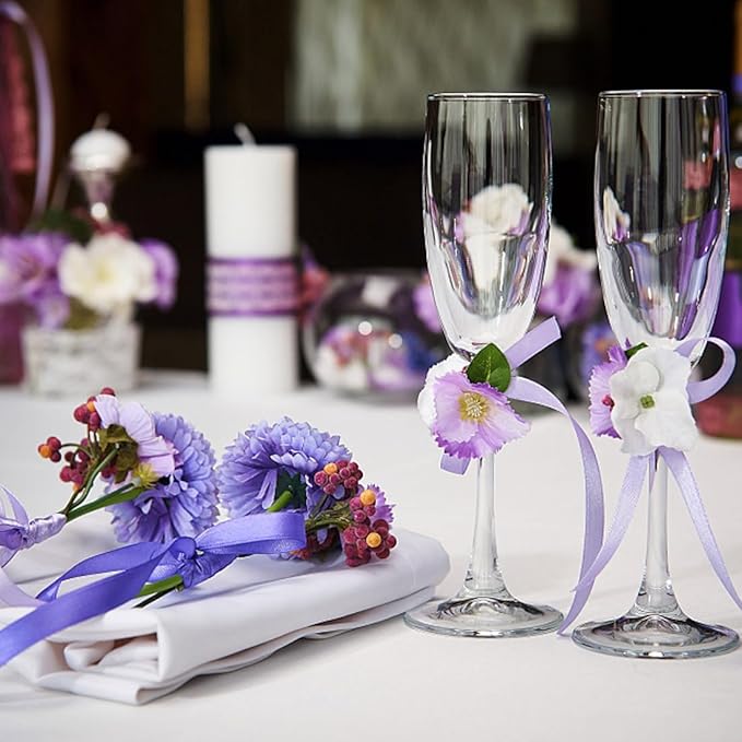 1" Width x 50 Yards Satin Fabric Ribbon, Purple Ribbon Perfect for DIY Bows, Swags, Gift Wrapping, Craft, Flower Bouquet，Christmas and Halloween Party Decoration