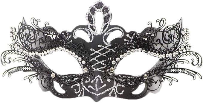 Coolwife Couples Masquerade Masks Metal Venetian Mardi Gras Party Evening Prom Costume Mask