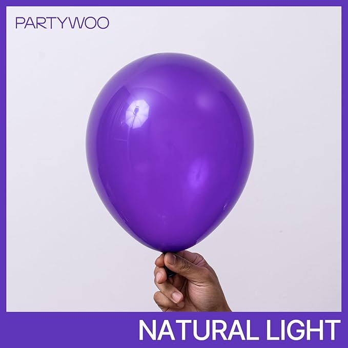 PartyWoo Dark Purple Balloons 85 pcs Different Sizes of 18 12 10 5 Inch Royal Purple Balloon Arch Kit Garland for Graduation Halloween Mardi Gras Baby Shower Birthday Party Decorations Purple-Y16