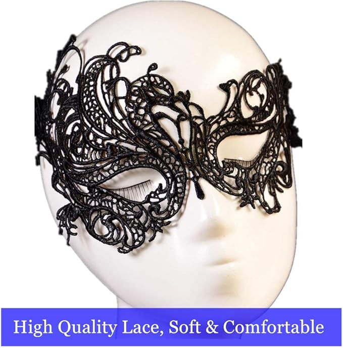 Exlinonline Lace Masquerade Mask Elastic,Fit for Adult,Soft Gentle Material,Specially For Costume,Thememed Party