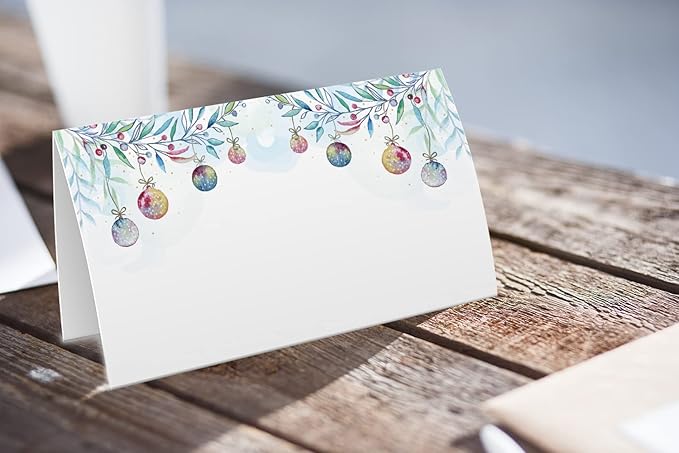 Christmas Food Tent Labels(25 pack) - Place Cards for Christmas, Table Place Cards - Perfect for Christmas Place Cards, Banquet tables, Buffet food label, Christmas Party-(FZ-a101)