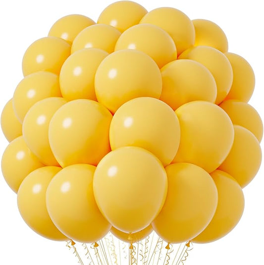 Lemon Yellow Balloons, 66pack 12inch Mustard Yellow Latex Party Balloons for Birthday Baby Shower Graduation Wedding Gender Reveal Anniversary Party Decorations