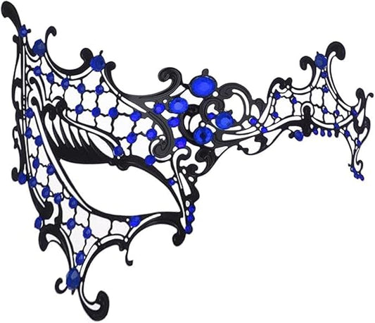 Masquerade Mask for Women Shiny Laser Cut Metal Rhinestone Mask Party Porm Ball Mask