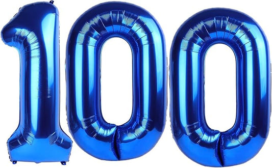Giant Navy Blue 100 Balloon Number 40 Inch, 100 Number Balloons Birthday Supplies, 100 Year Old Birthday Party Celebration, 100 Balloons Graduations Anniversary Decorations