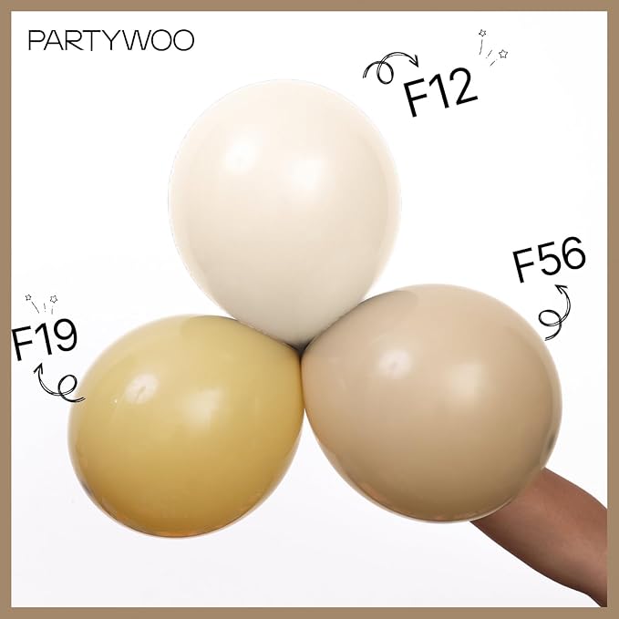 PartyWoo Tan Balloons 50pcs 12 Inch Light Brown Neutral Boho Coffee Latex Helium Balloons for Graduation Wedding Boy Baby Shower Safari Jungle Cowgirl Woodland Birthday Party Decorations Brown-F19