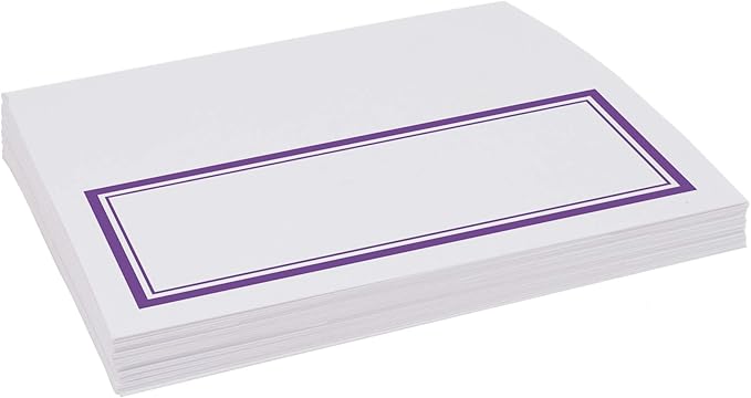 Double Line Border Place Cards, Purple (Choose Color), Set of 60, Pre-cut and Scored - Wedding, Party, Dinner, and Special Events - Made in the USA