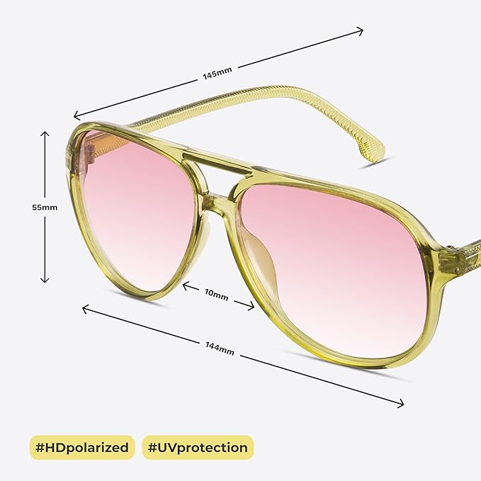 livho Trendy Polarized Aviator Sunglasses Women Men, Retro Sun Glasses for Women Men 2025, Oversized UV Protection Shades
