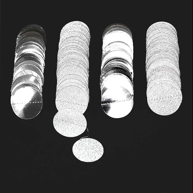 Cheerland Silver Party Decorations Circle Garlands Silver Birthday Decorations Banner Hanging Streamer Backdrop Decor Bday Bridal Bachelorette EID Graduation Christmas NYE New Year Eve Party Supplies