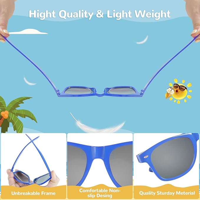 Black Sunglasses Party Favors - 12 Pack Sunglasses Bulk for Wedding Graduation Birthday Pool Beach Party Supplies