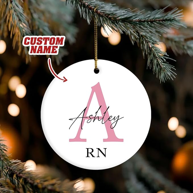 Personalized Registered Nurse Ornament, Nursing Graduation Ornament for Medical Students, Grad Gifts for Women Daughter Mom Friends, Rn Gifts for Nurse, Custom Rn Christmas Ornaments 2025