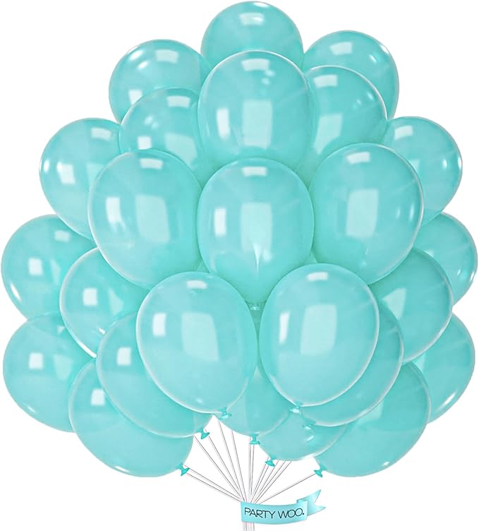 PartyWoo Pearl Teal Balloons 50 pcs 12 Inch Pearl Aqua Blue Turquoise Dark Teal Balloons for Graduation Wedding Baby Shower Bridal Shower Gender Reveal Mermaid Birthday Party Decorations Teal-Z13
