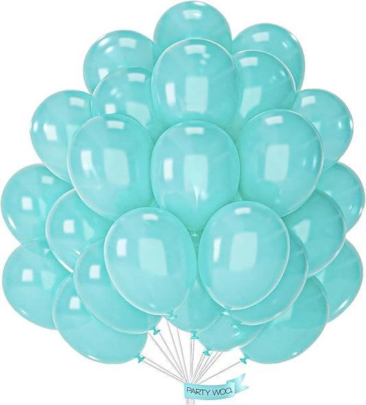 PartyWoo Pearl Teal Balloons 50 pcs 12 Inch Pearl Aqua Blue Turquoise Dark Teal Balloons for Graduation Wedding Baby Shower Bridal Shower Gender Reveal Mermaid Birthday Party Decorations Teal-Z13