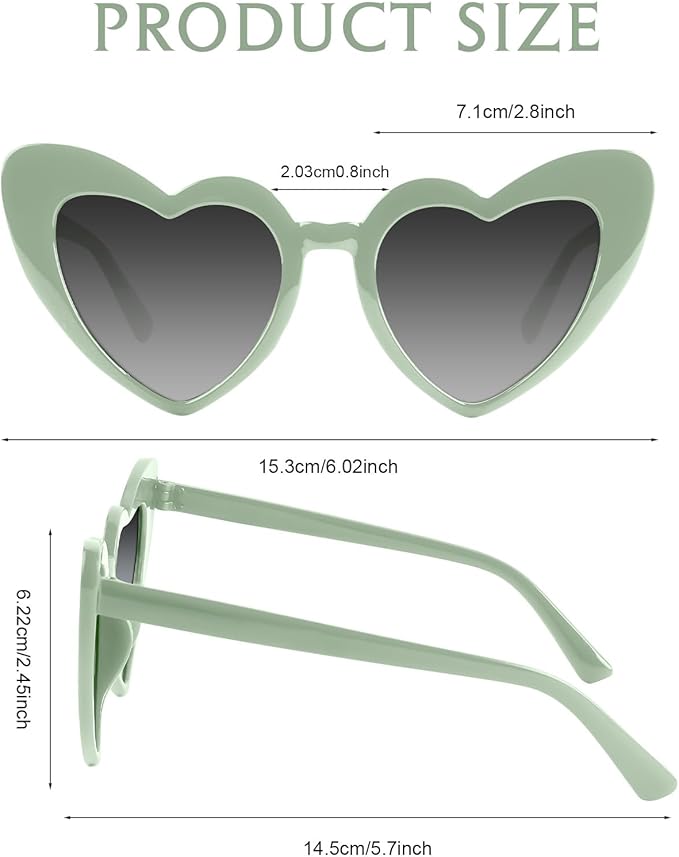 5/10/20 Pack Heart Sunglasses Bachelorette Vintage Heart Shaped Glasses for Wedding Bridesmaid Party Favor