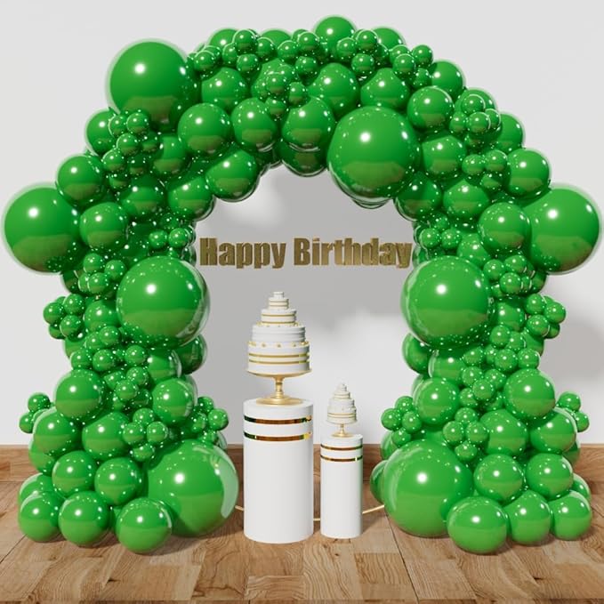 KAWKALSH Green Balloon Arch Kit 111Pcs 18 12 5 Inch Latex Party Balloons Garland for Birthday Baby Shower Wedding Engagement Anniversary Christmas Party Decorations