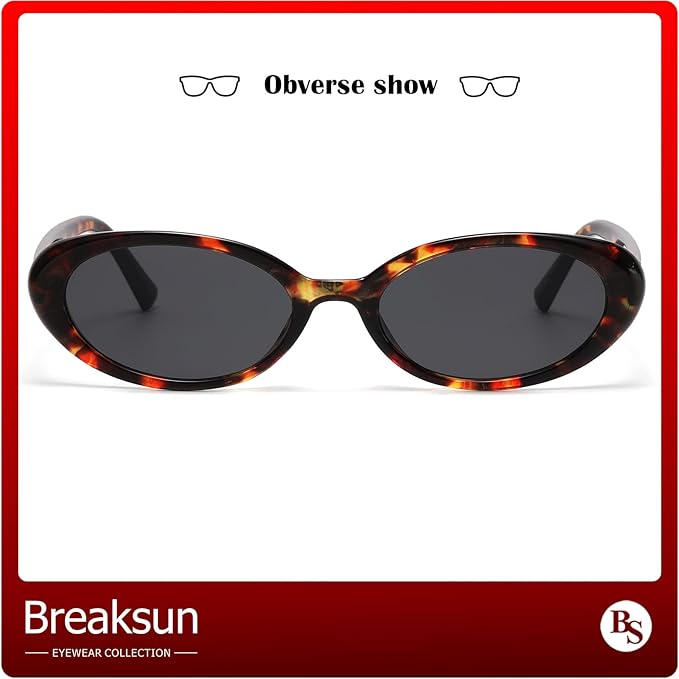 Retro Oval Sunglasses for Women Men Fashion Small Oval Sunglasses 90s Vintage Shades