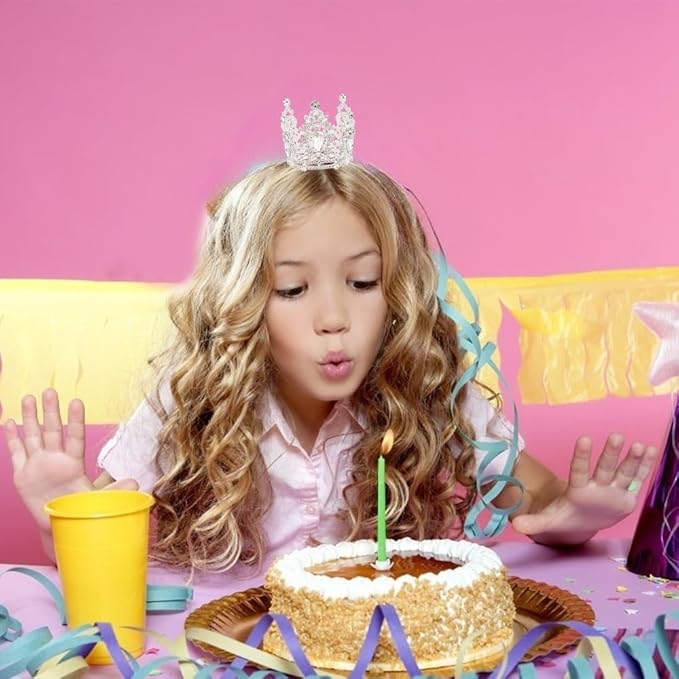 Birthday Princess Sash for Women Tiara & Crowns Headbands for Girls Happy Birthday Party Accessories Favor Supllies Leona Silver Pink, 2 Pack