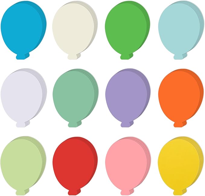 360 Pcs Balloons Paper Balloon Cutouts 3.9 Inch Assorted Colors Die-Cut Hot-Air Balloon Shapes for Classroom Bulletin Boards, DIY Crafts, Party & Office Decoration