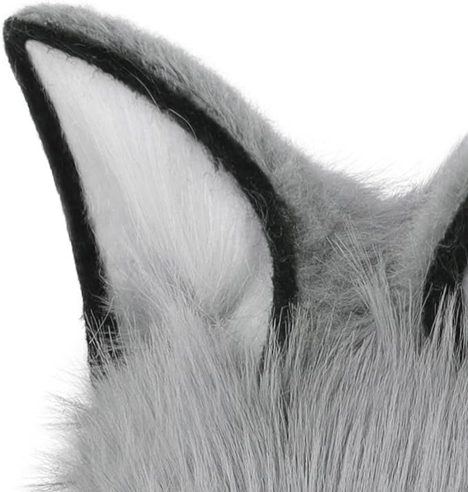 Animal Wolf Mask Cosplay Costume Accessories Furry Faux Fur Dog Fox Full Head Therian Masks Anime Dress up Party