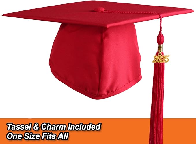 OSBO GradSeason Matte Graduation Cap and Gown 2025 Set with Tassel for High School & College 10 Colors