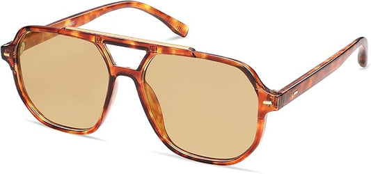 SOJOS Retro Trendy Aviator Polarized Sunglasses Men Women Vintage 70s Square Stylish Frame Sun Glasses SJ2283