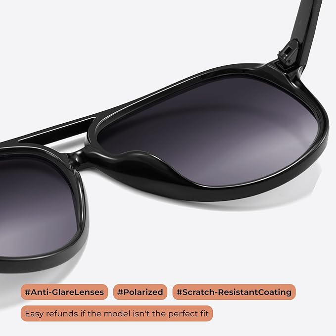 livho Trendy Polarized Aviator Sunglasses Women Men, Retro Sun Glasses for Women Men 2025, Oversized UV Protection Shades