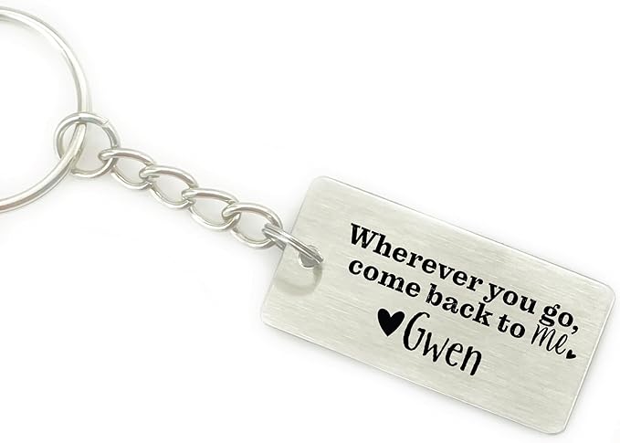Personalized Husband Gift Boyfriend Gifts Wherever yo go Come Back To Me Keychain For Birthday Gift Keychain For Him Husband Boyfriend WHEREVER-YOU-GO-KEYCHAIN