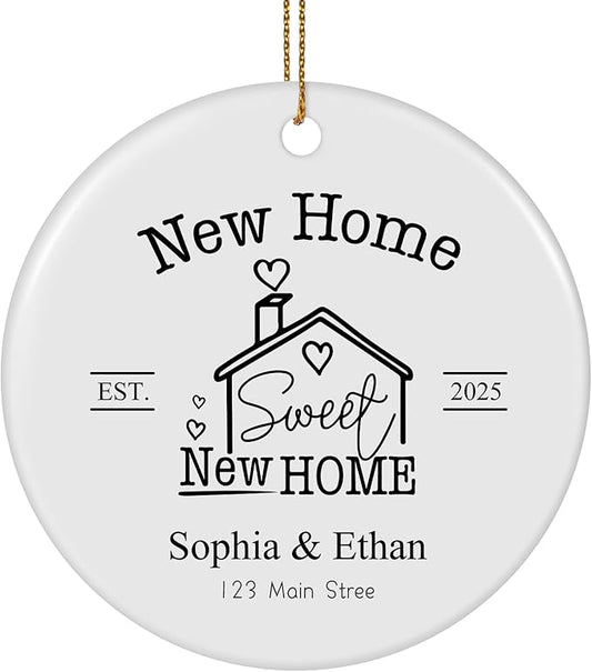 Personalized First Christmas in Our New Home Ornament 2025, Housewarming Gifts New House Photo Christmas Ornaments Christmas Tree Decoration, House Warming Gifts for Couples Owners Men Women