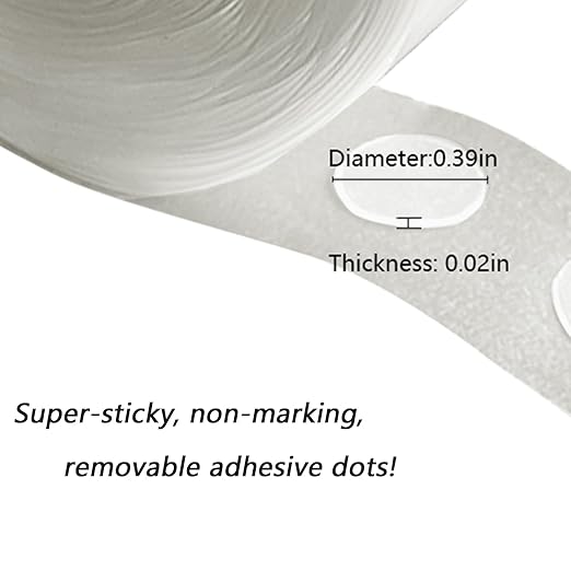 LMJIA 500PC White Balloon Adhesive Dots, Removable Double Sided Adhesive Dots, No Trace, Adhesive Putty for Crafts, Balloons, Party Decorations