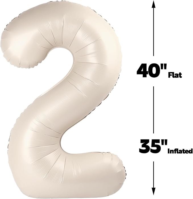 40 Inch Big Cream White Number 12 21 Balloon Birthday Decoration, Number 12 21 Helium Balloon 12 21 Celebration, Boy Girl Baby Anniversary Party Graduations Supplies Decorations
