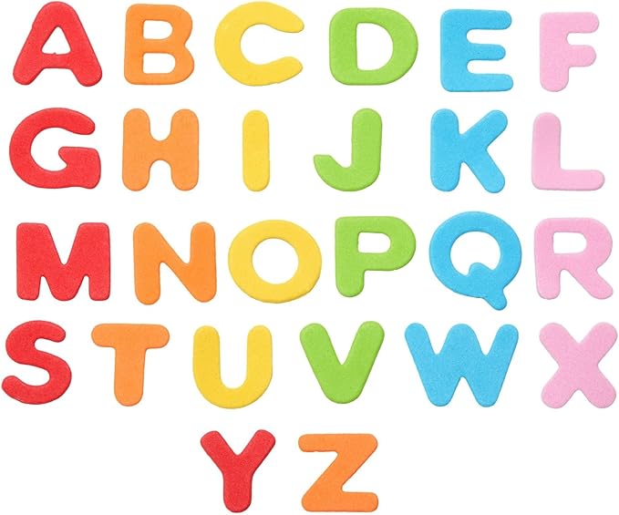 Juvale Foam Letter Stickers - Easy Peel Alphabet Stickers - Soft Sponge Foam Letters for Crafts - 1300 Pieces, 50 Sets, 6 Colors