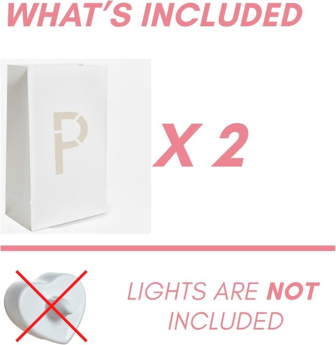 P Light Up Letter - Luminary Bags Perfect for Personalized Happy Birthday Banner, Proposal Decorations, Engagement Party Decorations and Congratulations Banner for Your Loved One