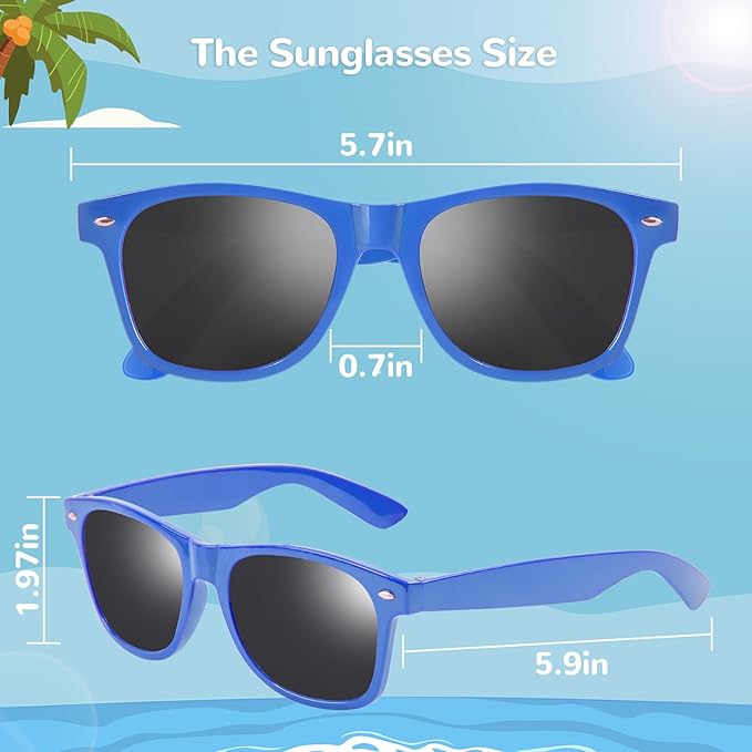 Black Sunglasses Party Favors - 12 Pack Sunglasses Bulk for Wedding Graduation Birthday Pool Beach Party Supplies