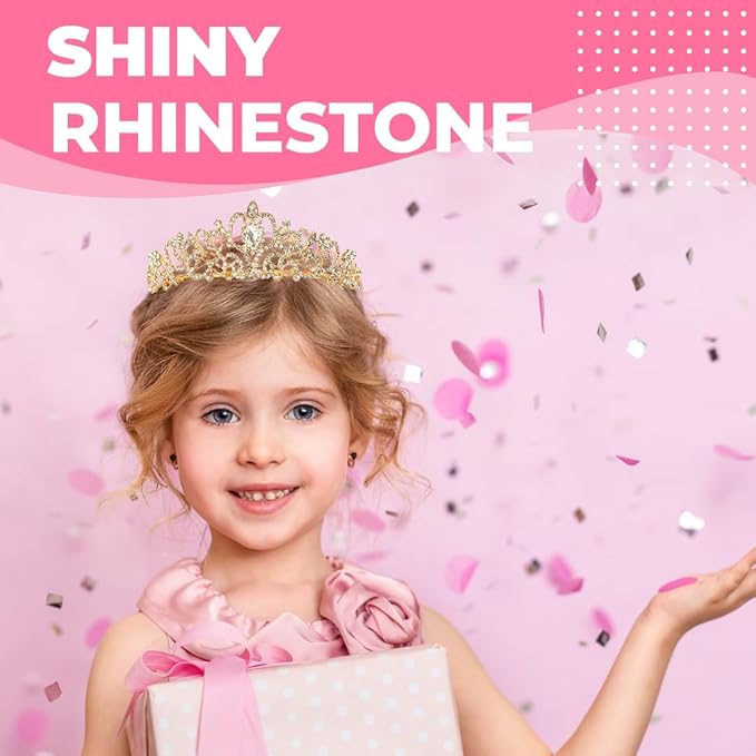 Birthday Crown Tiara with sash for Women, Headband Hair Accessories for Birthday Party