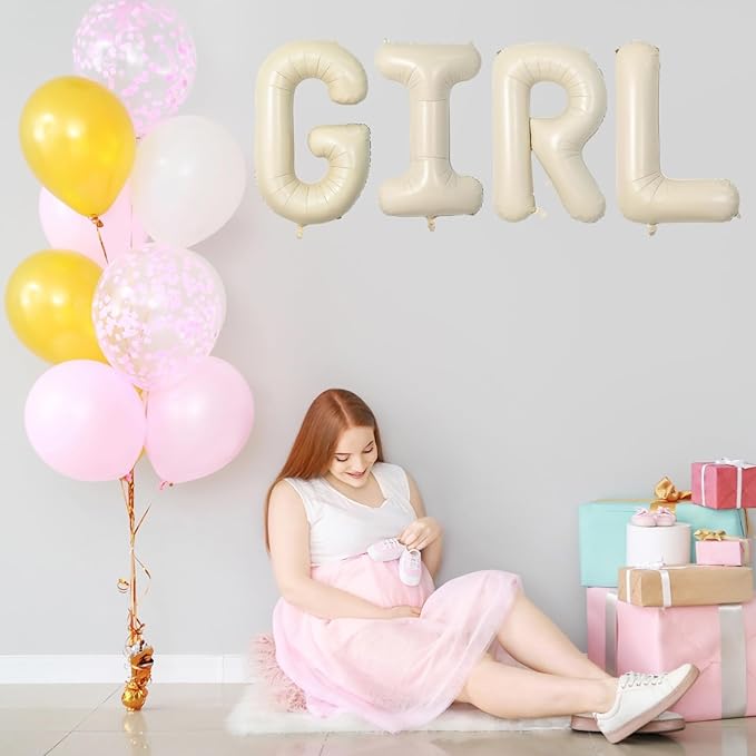 Cream Letter C Balloons,40 Inch Balloons Letter C Mylar Helium Large C Balloon for Birthday Party Anniversary Decorations