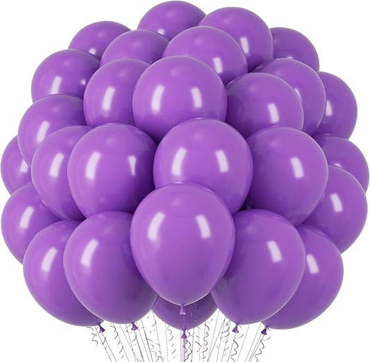 Purple Balloons, 66pack 12inch Purple Latex Party Balloons for Halloween, Graduation, Wedding, Birthday, Baby Shower, Anniversary, Valentine's Day Party Decorations