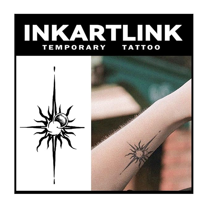 INKARTLINK Tattoo Tech, 3 Sheets Small Semi Permanent Tattoo, Adult Art Design Temporary Tattoos, Lasts 1-2 Weeks, Waterproof, Realistic Look, No Adhesive, No Reflection (Starlight Design)