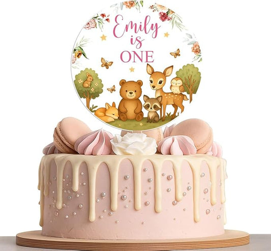 Personalized First Birthday Cake Topper, 1st Birthday Cake Topper For Baby Shower Favors, One Cake Decor