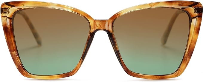 SOJOS Trendy Polarized Sunglasses For Women Retro Womens Oversized Square Cat Eye Sun Glasses UV Protection SJ2206
